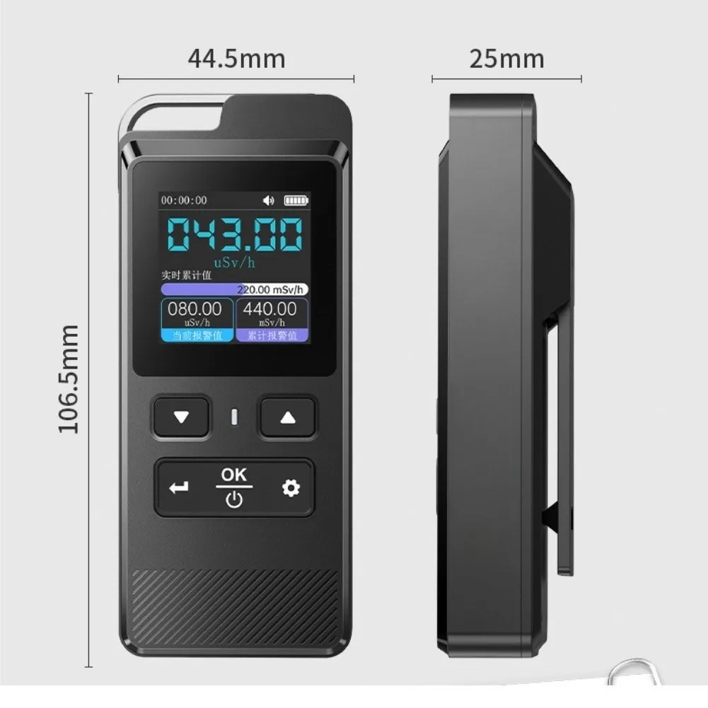 GC-02 Handheld Radiation Detector for Geiger Counter Personal Dosimetry Ionizing Radiation Monitoring Audible Visual