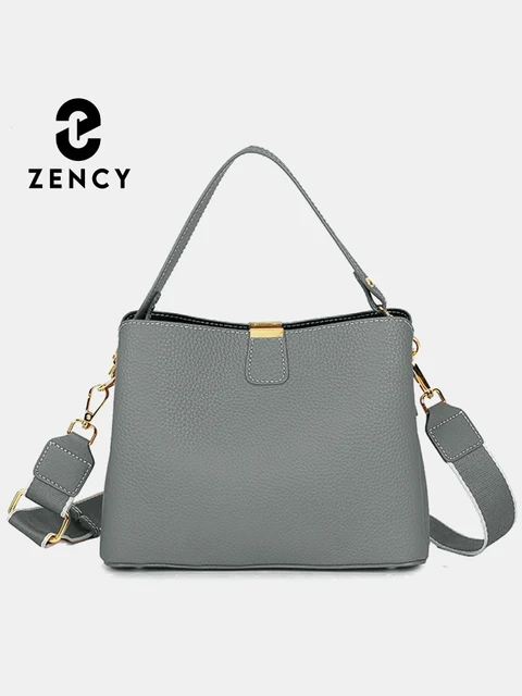 Zency prawdziwej skóry damska torba na ramię typu shopper torebka o dużej pojemności wysokiej jakości Crossbody trójwarstwowe kieszenie dla osób dojeżdżających do pracy