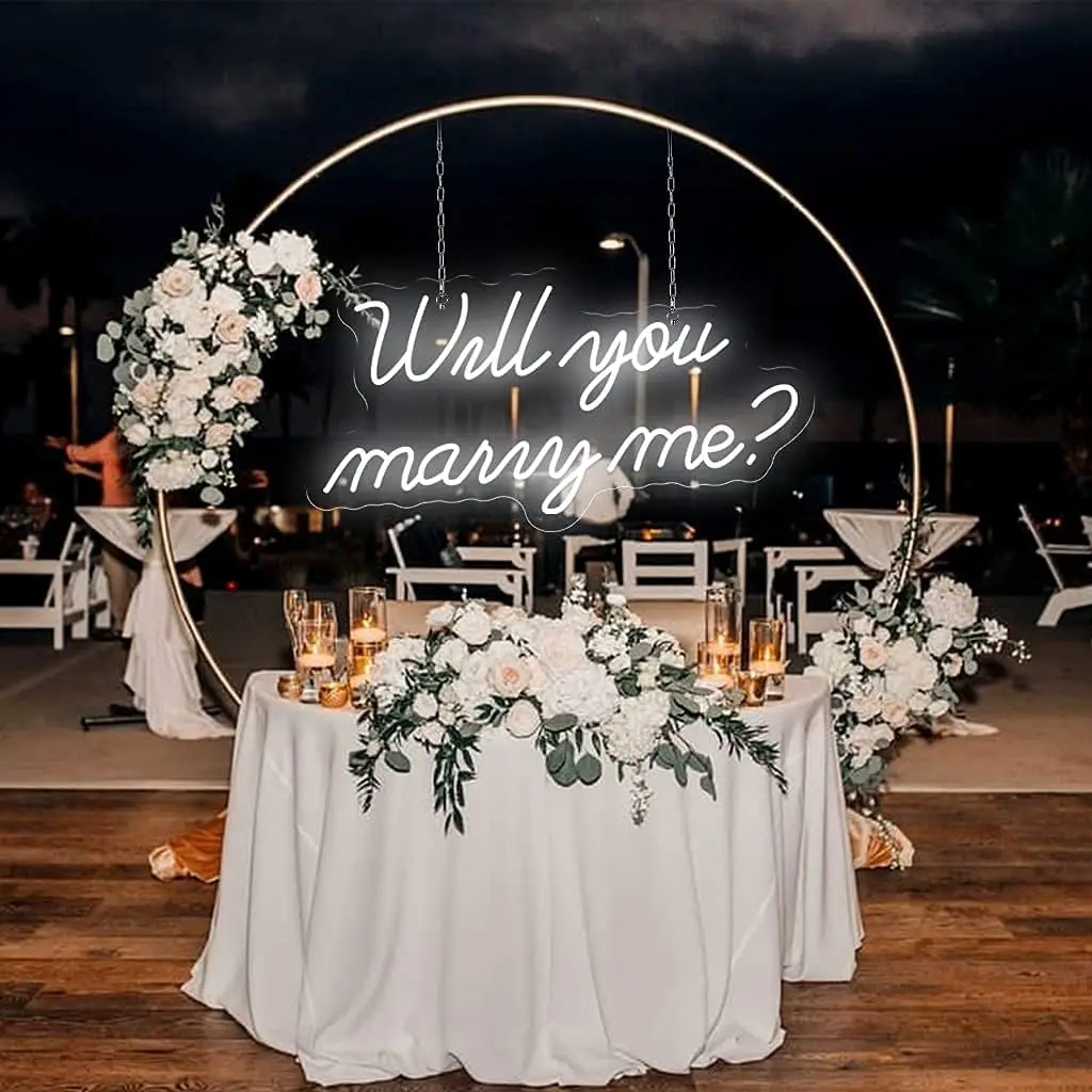 

Custom Large Will you marry me Neon Signs for Wedding Neon Lights for Bedroom Get Married Party Bar LED Neon Sign Dimmer Switch