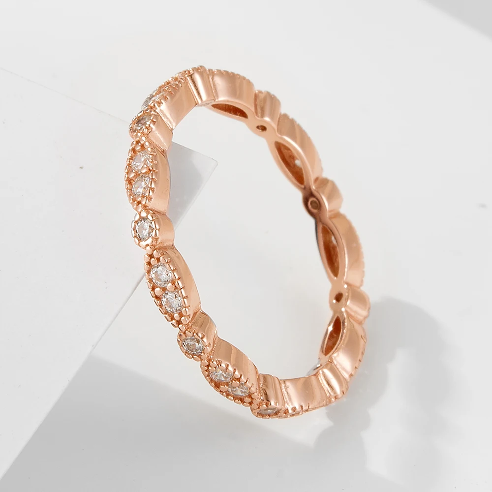 خاتم ألماس مطلي بالذهب من الفضة الإسترليني S925 للنساء بتصميم فريد من نوعه على طراز INS قابل للتكديس ومتعدد الاستخدامات #6