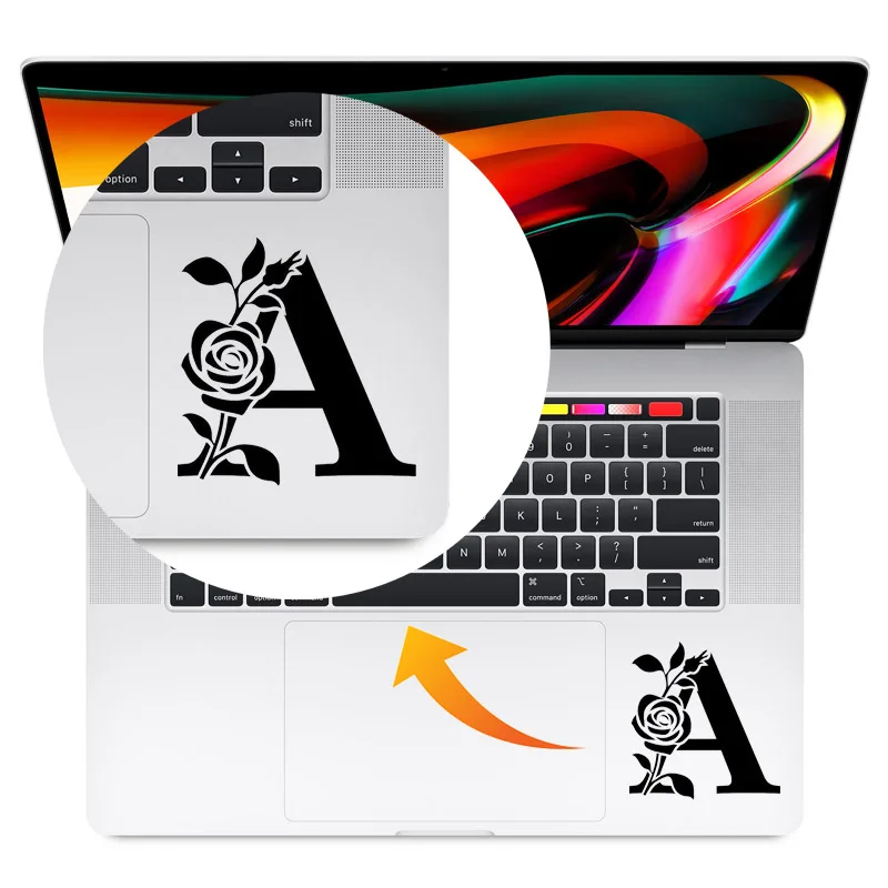 Rose A Creative Vinyl Laptop Sticker for Macbook Air Pro 14 Retina 13