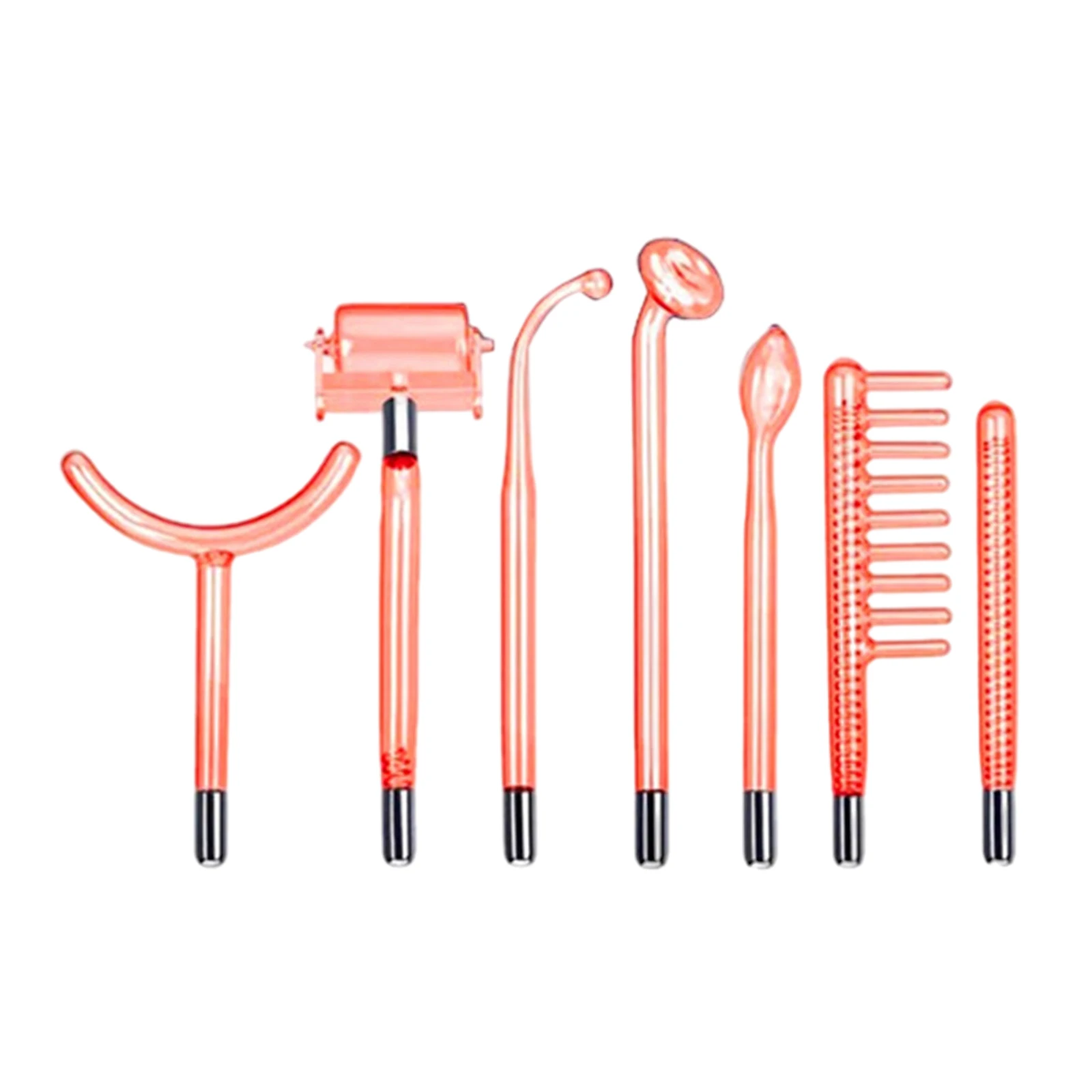 7 Pieces High Frequency Facial Device Ray Light Device Anti Handheld Glass Tubes Beauty for SPA Tongue Bent Roller Tube