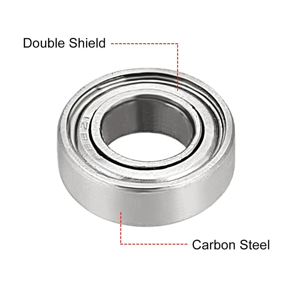 20 Pcs 688ZZ Ball Bearing 8mm x 16mm x 5mm Double Shielded 688-2Z 2080088 Dual Sided Carbon Steel Deep Groove Bearings