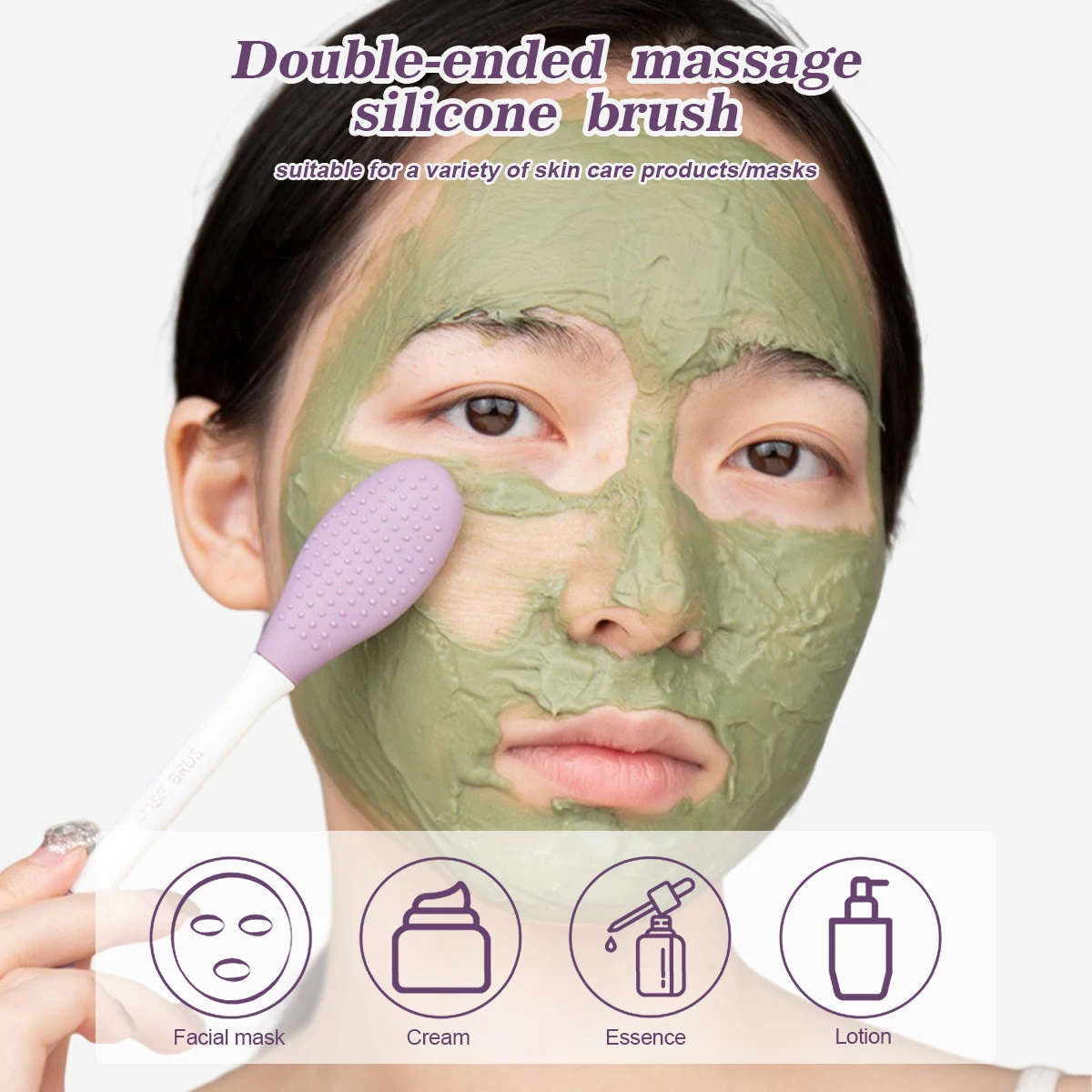 Silicone Facial Cleansing,Mask Brush 2 In1 Facial Skin Care Scrub Exfoliator Scrub Pore Blackhead Deep Cleaning Tools