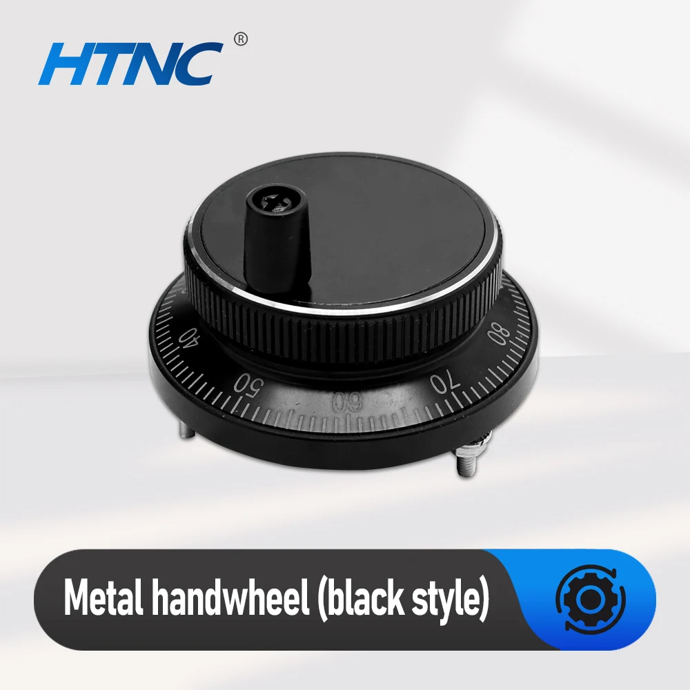 Black Metal Handwheel 5v 24V 100 Pulse 6-terminal 4-terminal Pulse Generator Outer diameter of 61mm For CNC  Machining Center