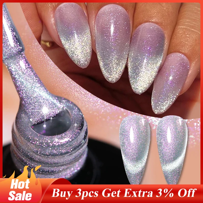 LILYCUTE 7ML Aurora Cat Magnetic Gel Nail Polish Nail Art Sparkle Glitter Gel Varnis Semi Permanent Soak Off UV Gel Varnishes