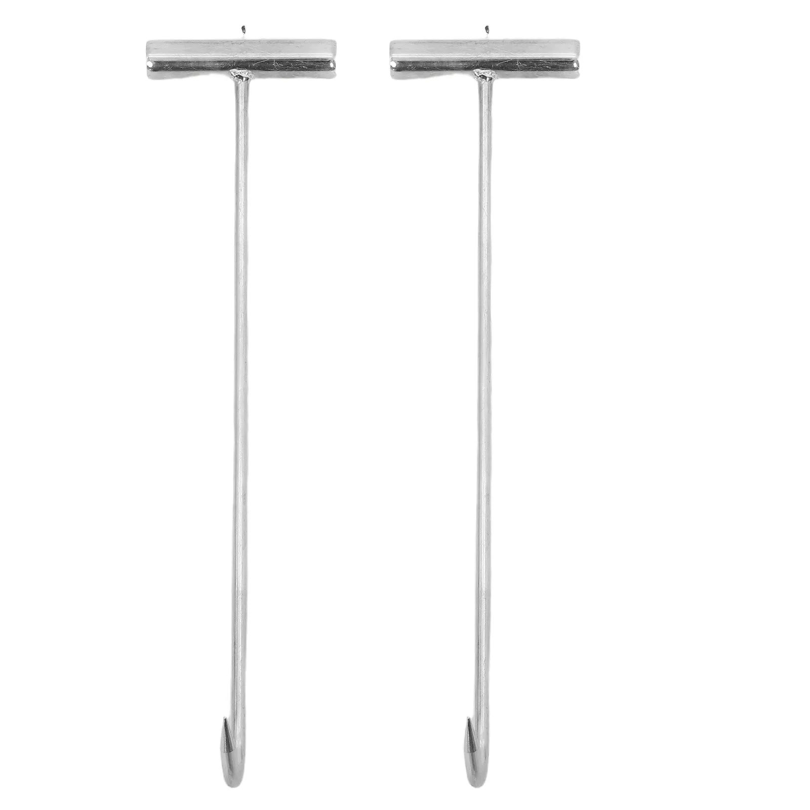 2Pcs T-Shape Manhole Lid Puller Heavy Duty Metal Drain Grate Lifter Utility Handy Hook for Roll Up Doors Trampoline Springs