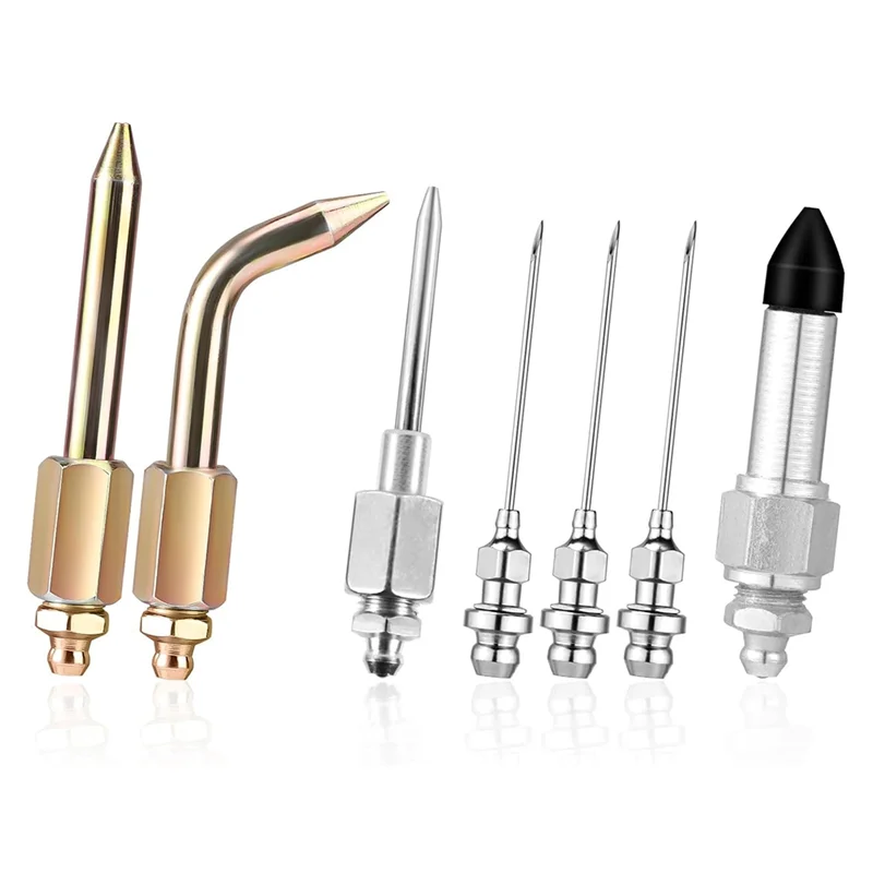BYBS-7Pcs Grease Needle Accessory Set Grease Needle Dispenser Grease Fitting Tool Attachment Accessories