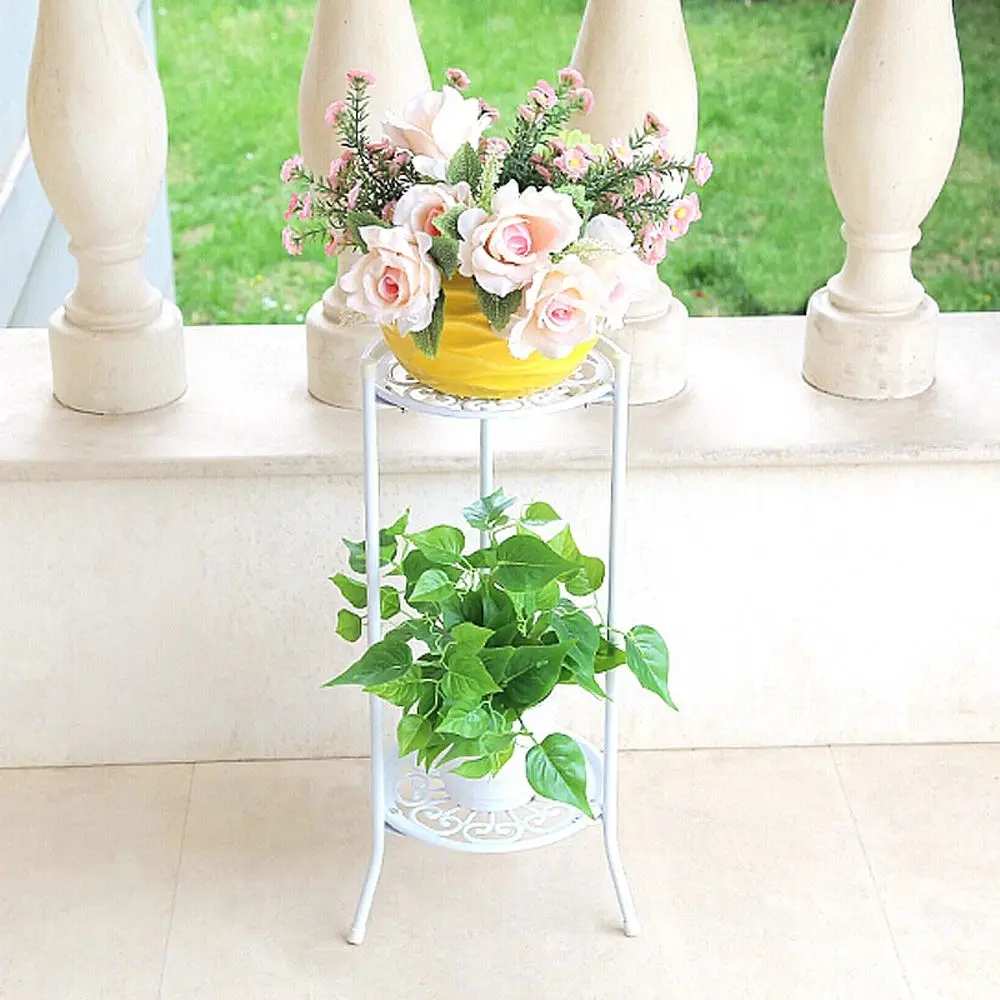 

2-уровневый металлический дисплей, кашпо, домашний сад, держатель для бонсай, домашний декор, подставка для растений, полка, подносы для цветочных горшков