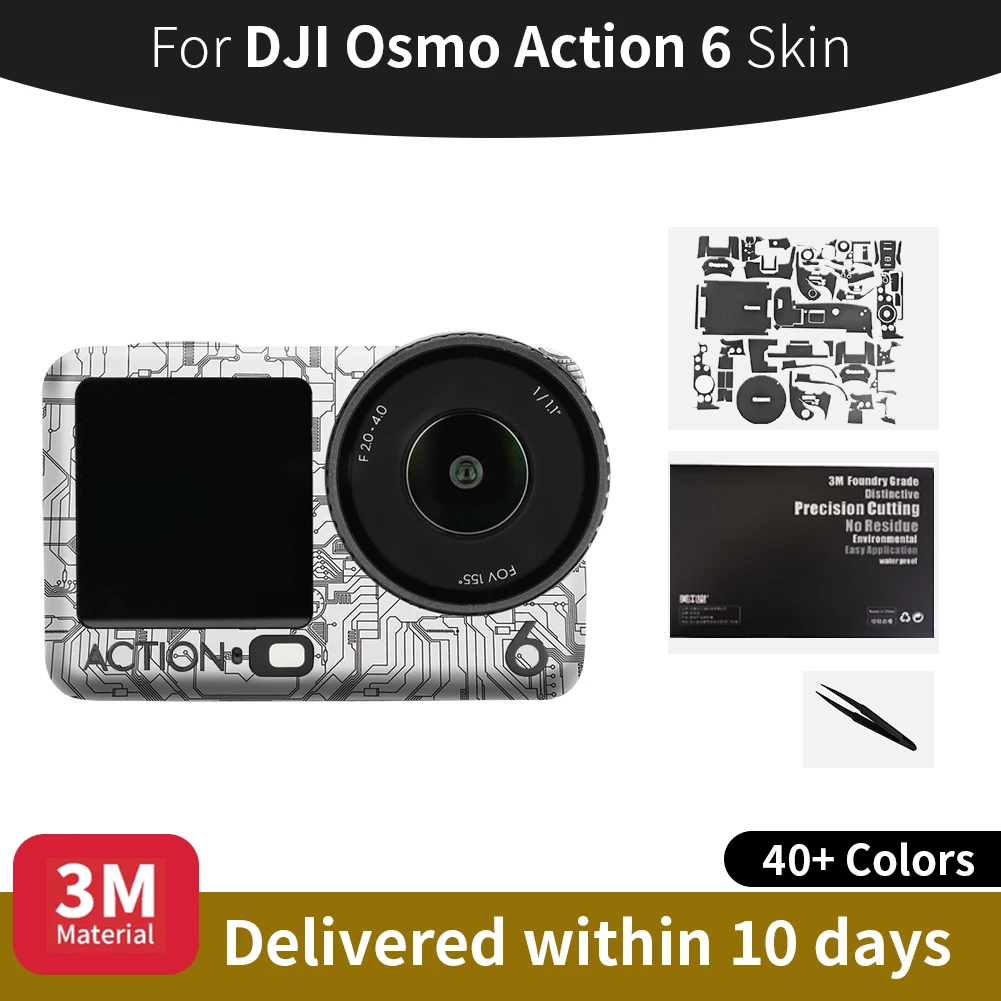 For DJI Action 6 Skin,DJI Osmo Action 6 Camera Sticker,Scratch-resistant protective film, full coverage protection