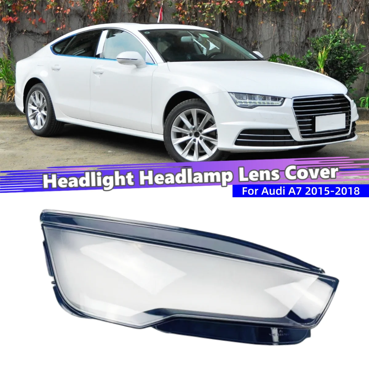For Audi A7 2015 2016 2017 2018 Car Headlight Cover Shade Headlight Headlight Shade Car Front Headlight Lens Cover Lights Shell