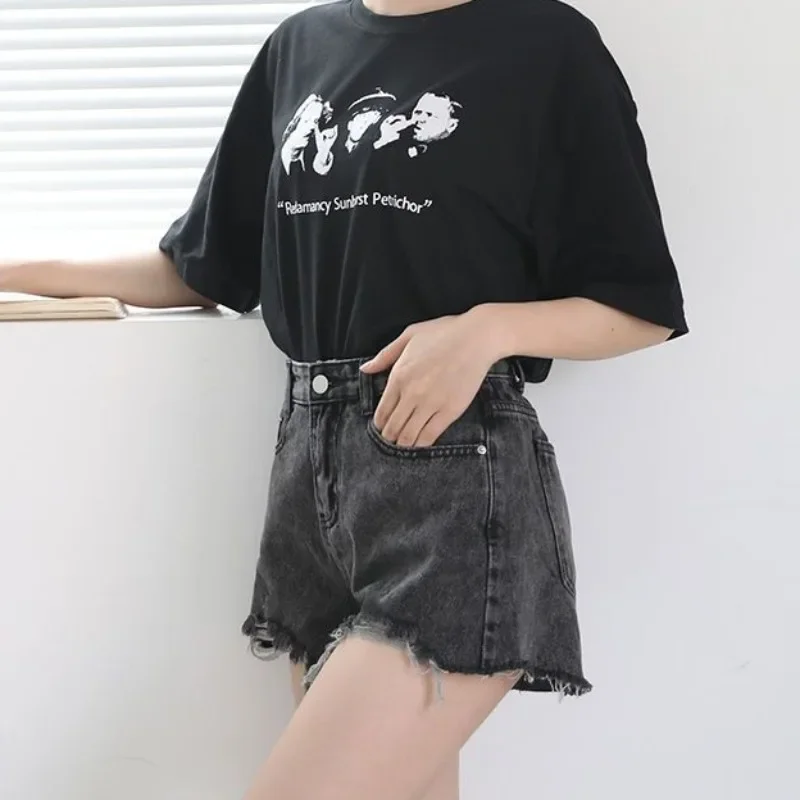 

Denim Shorts for Women Wide Short Jean Pants Woman Korean Style New In Kpop Hot Streetwear Fashion Clothing 2024 Elegant Comfy