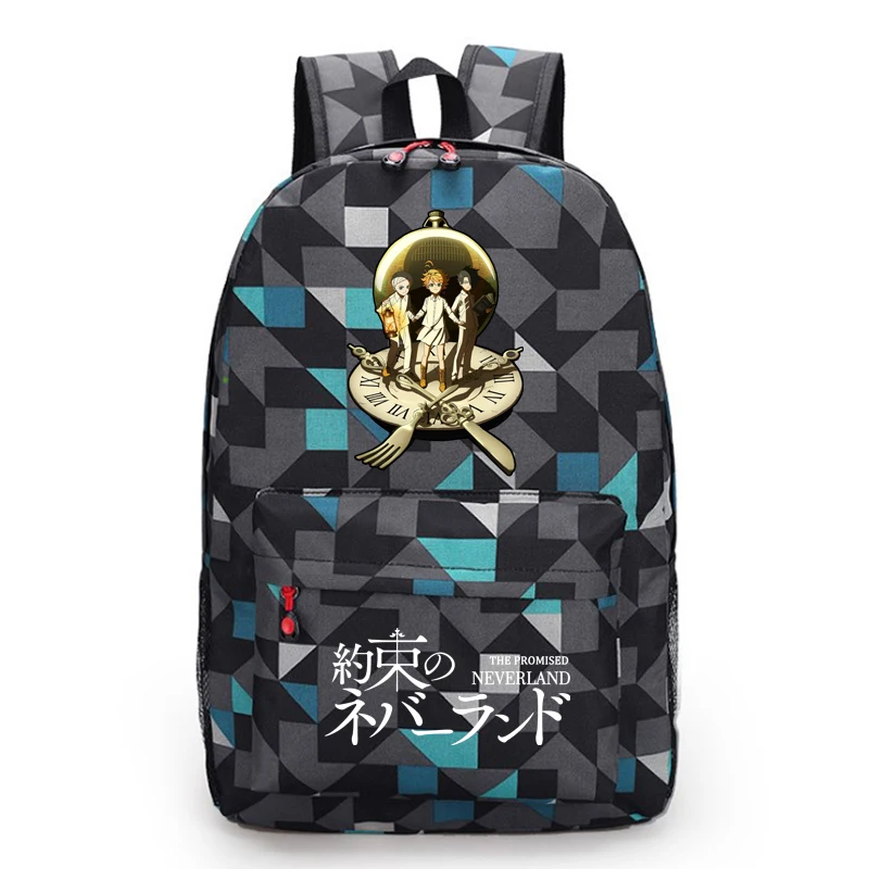 

The Promised Neverland Boy Girl Kids Book Bags Large Capacity Teenagers Schoolbags Women Men Laptop Travel Backpack