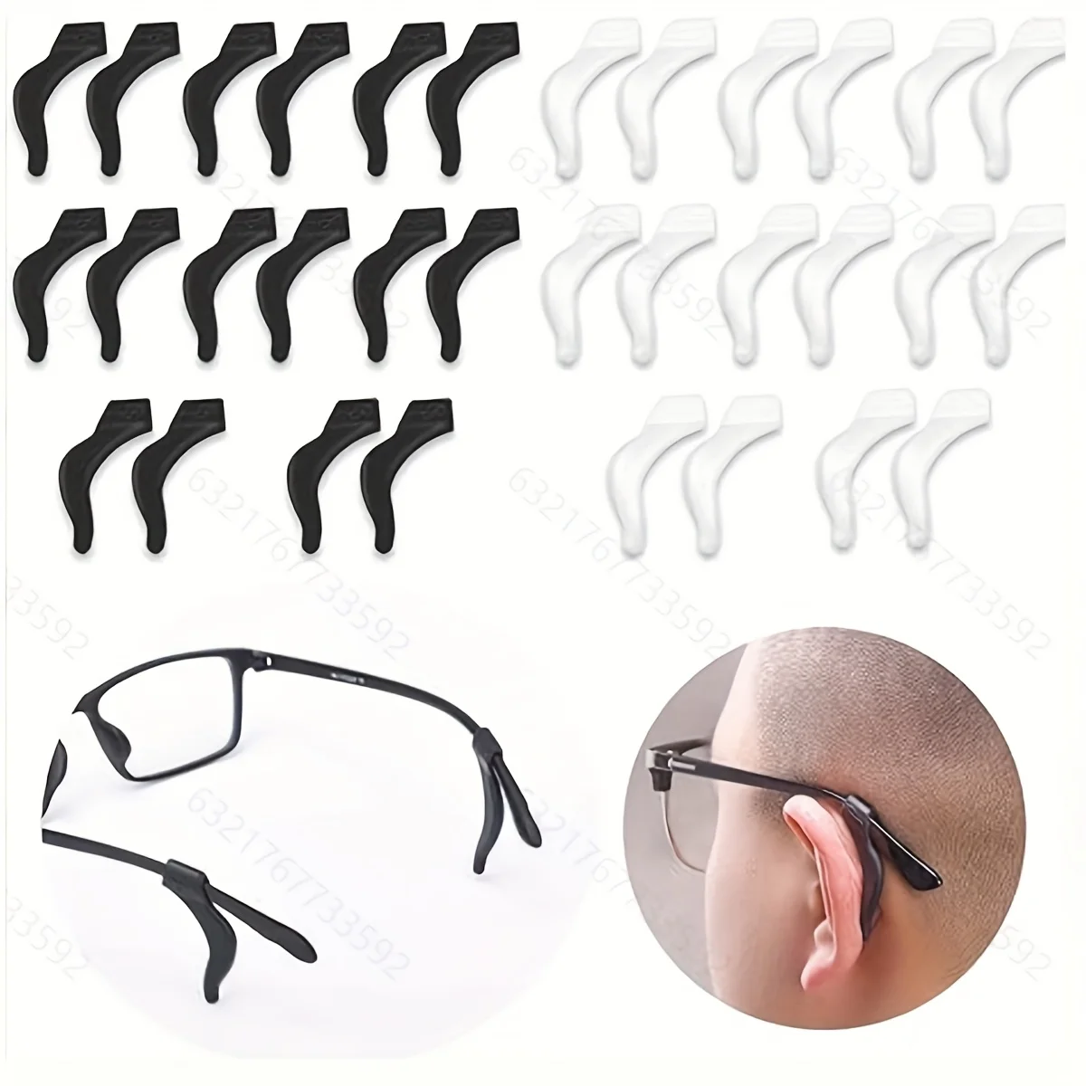 Silikon-Ohrbügel für Brillen, rutschfest, bequeme, elastische Silikon-Brillenhalter für Brillen, Lesebrillen