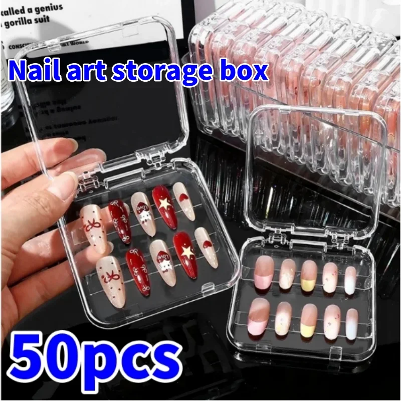 50/20/10 قطعة الصحافة على مسمار تخزين صناديق الأكريليك واضح مسمار صناديق أداة تخزين المجوهرات والاكسسوارات