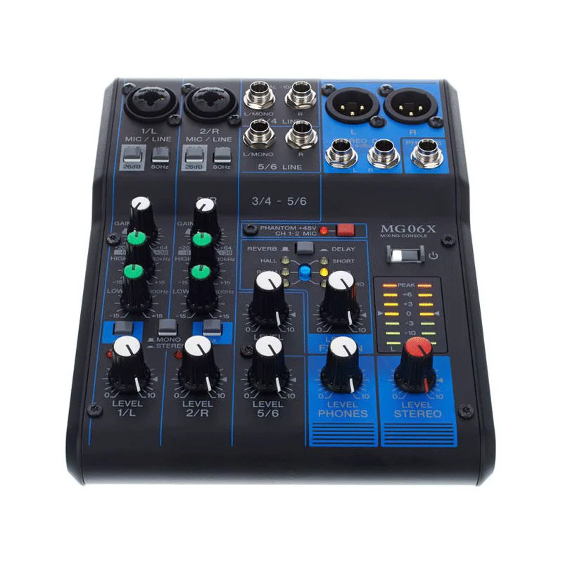 MG06XU جهاز مزج الصوت الاحترافي ذو 6 قنوات مع وحدة تحكم صوتية وواجهة USB وتأثيرات 10 مدخلات ستيريو MG وحدات تحكم خلط تناظرية #6