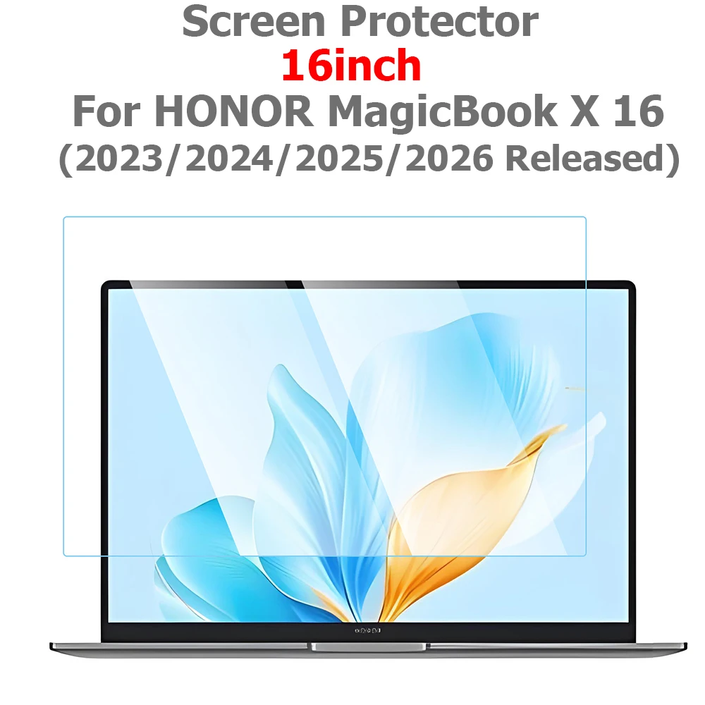For HONOR MagicBook X16 2024 2025 2026 Released Screen Protector Scratch-proof 0.3MM HD 9H NoteBook Clear Tempered Glass