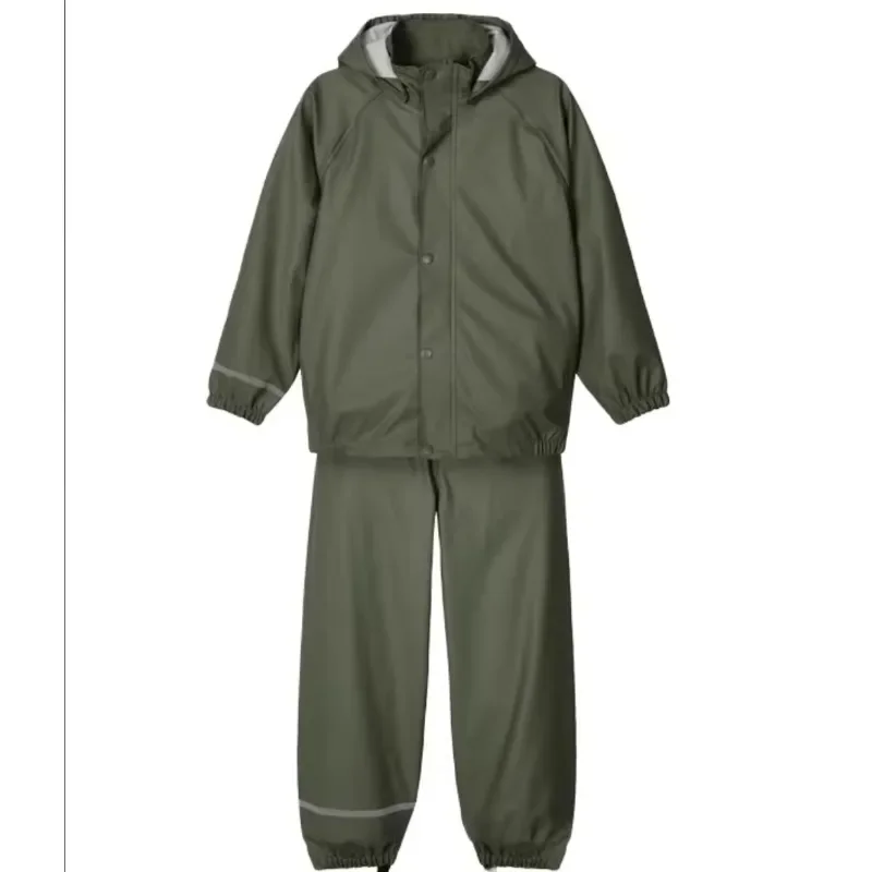 High quality 100% polyester raincoat reflective lightweight polyurethane raincoat durable waterproof raincoat trousers set