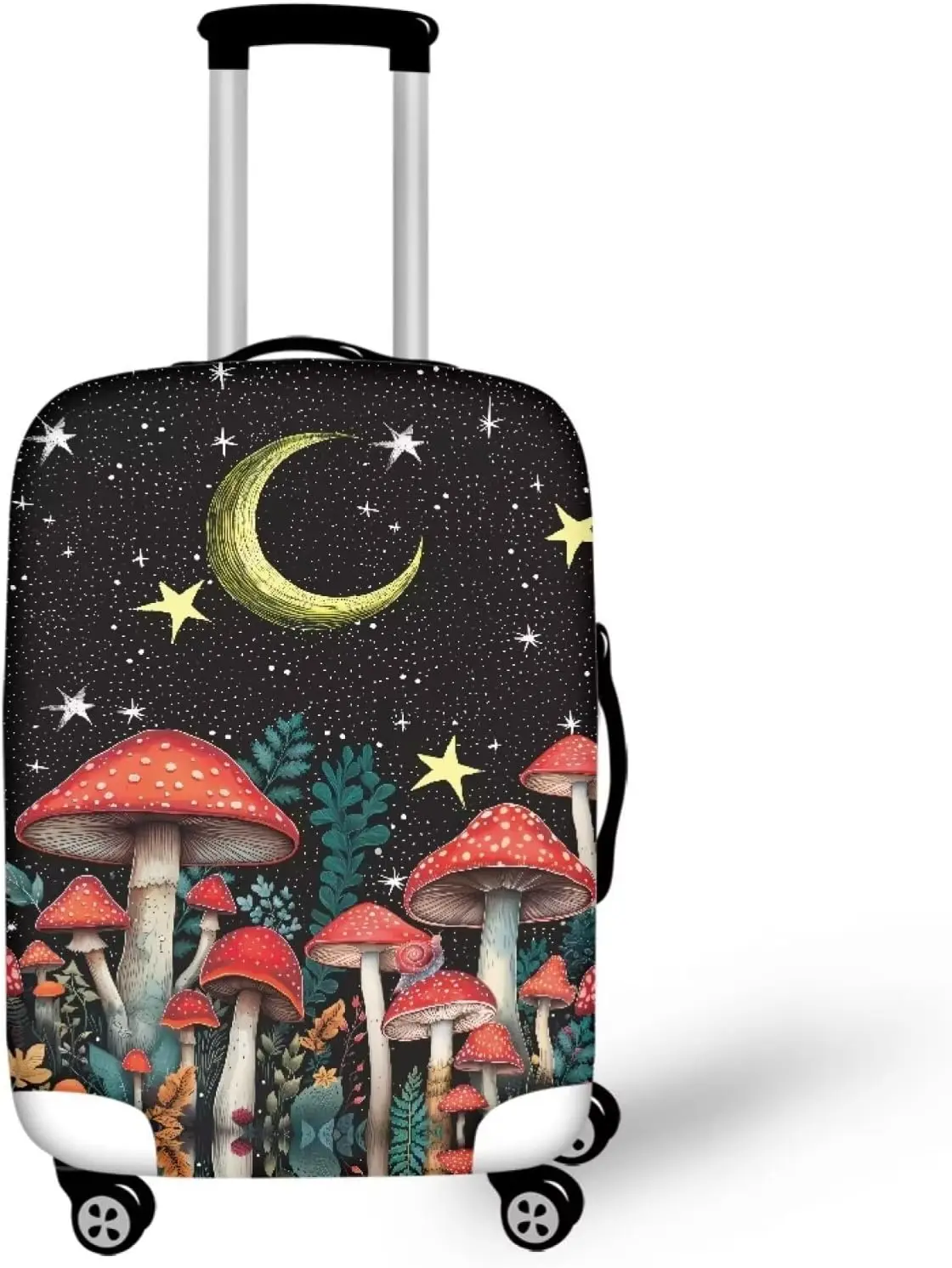 

Boho Lotus Print Suitcase Protector Travel Luggage Cover Fit 18-21 Inch Women Girls Travel Washable Baggage Covers