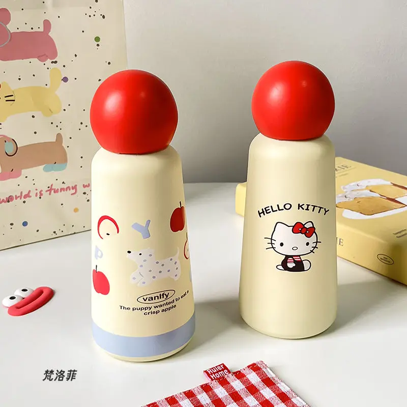 

Пара Sanrio 350 мл термос Hello Kitty Ins Girl портативная чашка для воды Sus316 шарик из нержавеющей стали простая офисная автомобильная дорожная чашка