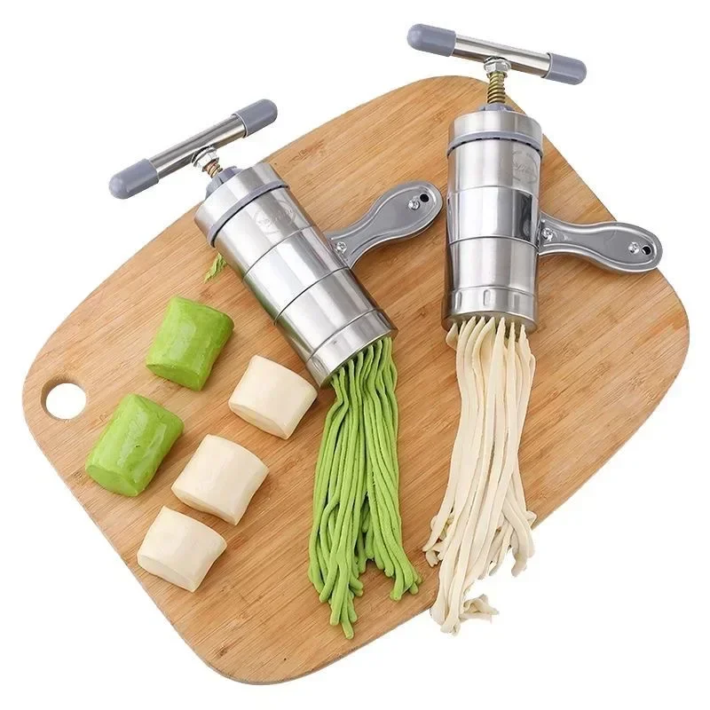 2026 Unique 1Pc Stainless Steel Manual Noodle Maker Press Machine For Home Use Pasta Dough Roller With 2 Moulds Kitchen Too