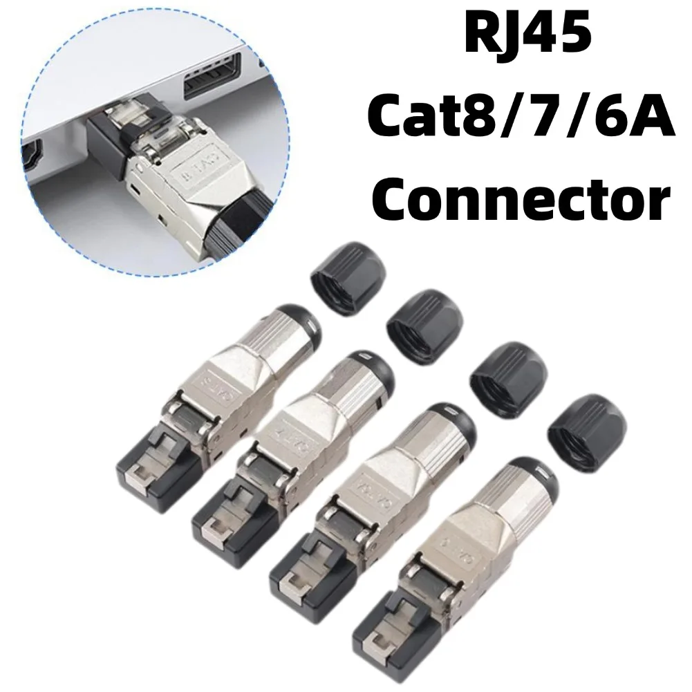 High-quality CAT6A Cat8 Cat7  RJ45 Shielded Toolless Connector, 10Gbps Ethernet Modular Plug for Network Cable for 22AWG-24AWG