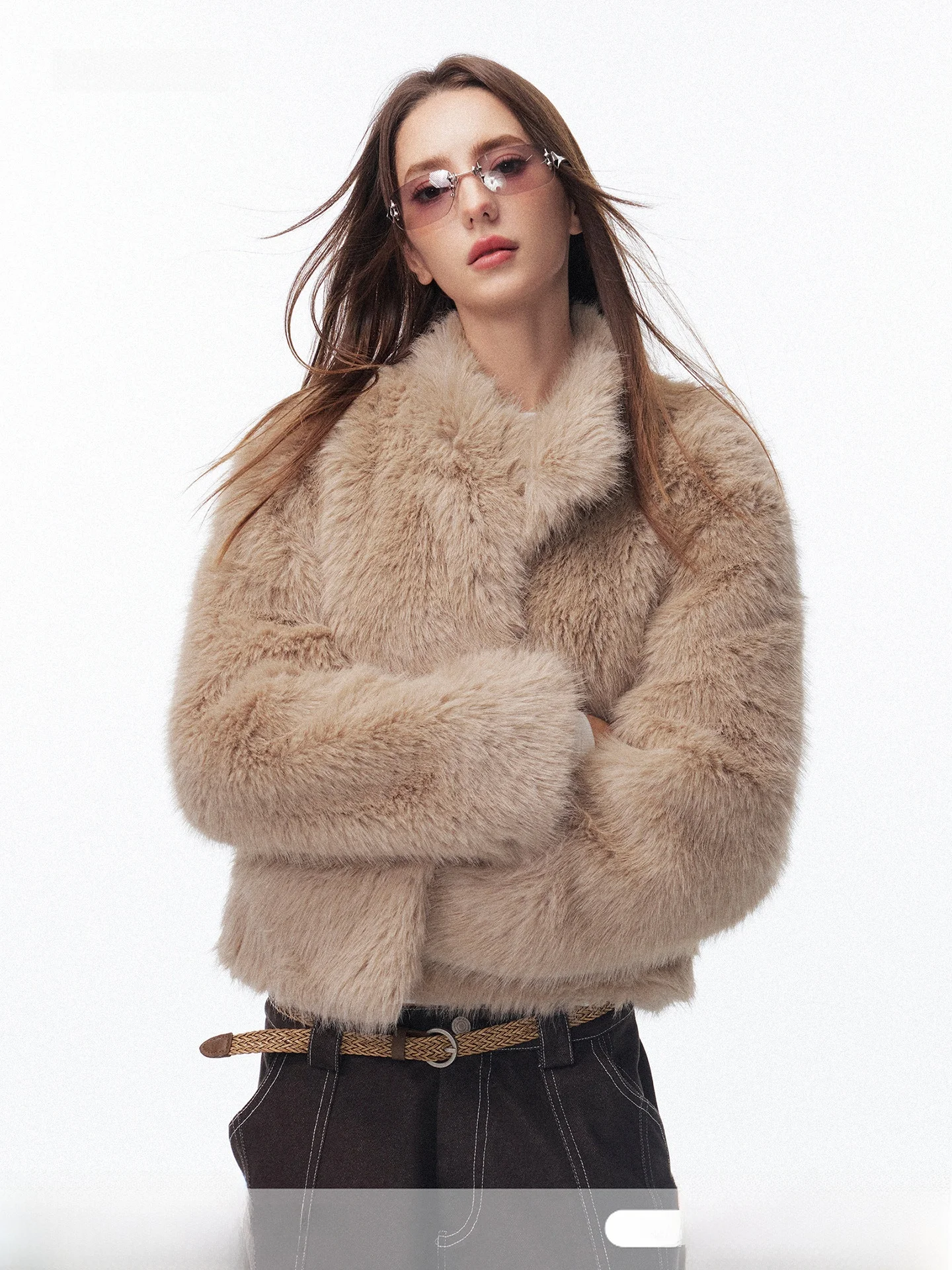 

Segi оригинальный дизайн, новинка зимы, роскошный легкий персиковый меховой жилет, экологически чистый пушистый Jaet ort, повседневное женское пальто