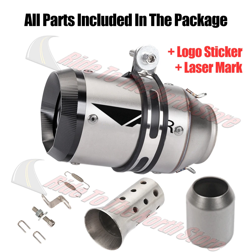 For Moto GP Escape Modify parts 51mm 60mm Inlet Universal Carbon Fiber Titanium AR Exhaust Muffler Tail Pipe DB-Killer Reduce