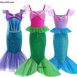 Little Mermaid Ariel Princess Dress Halloween Cosplay Costumes Fancy Dress Clothes Girl Mermaid Birthday Party Ball Gowns