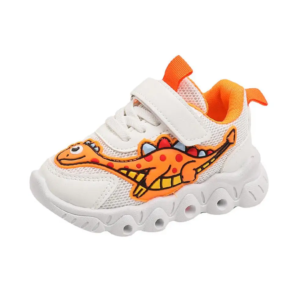 Scarpe da bambino leggere a led per bambini Design Ragazzi Ragazze Dinosauro Mesh Traspirante Stretch Sport Running Sneakers Scarpe da passeggio per