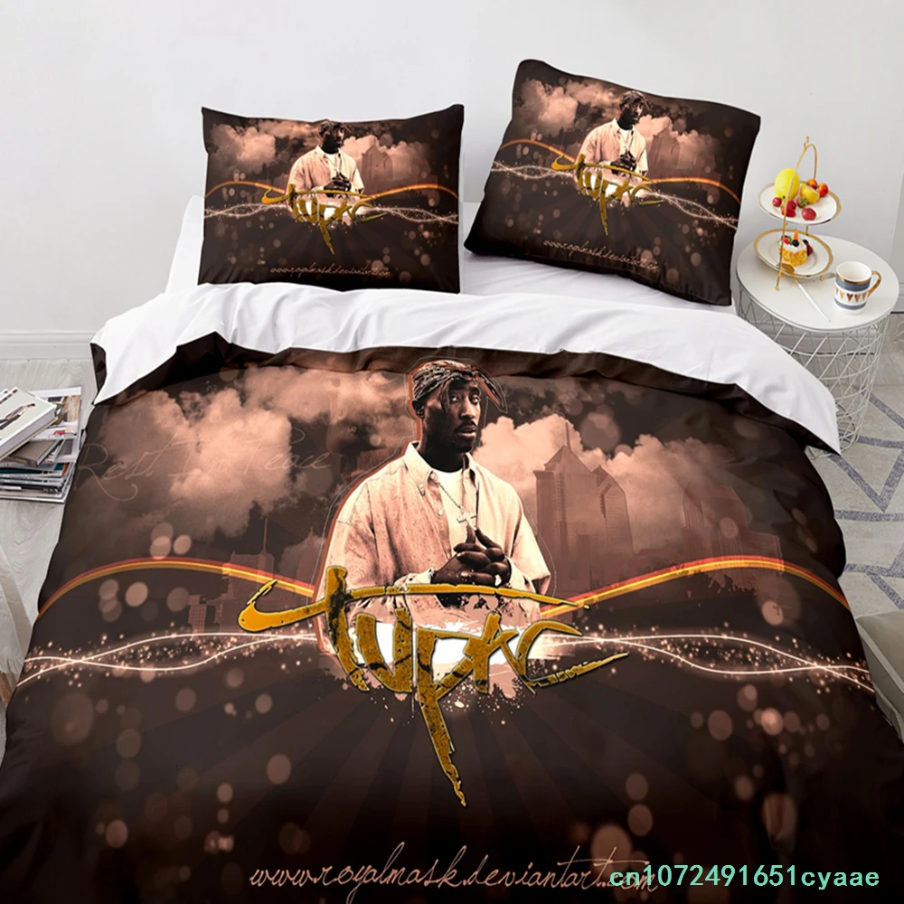 2Pac Bedding Set Single Twin Full Queen King Size Tupac Amaru Shakur Bed Set Aldult Kid Bedroom Duvetcover Sets 3D Print 037