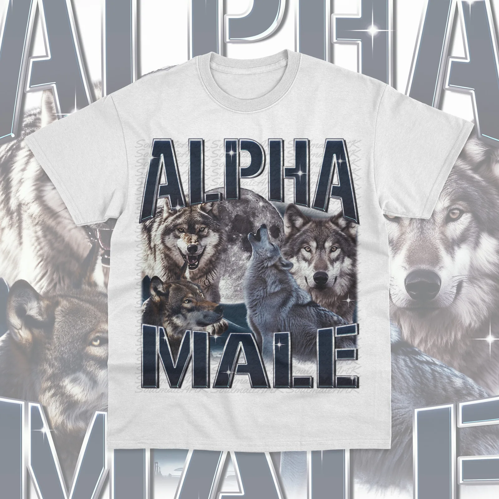 Alpha Male Wolf T-Shirt Unisex Animal Wolves Pack Alpha Male Sweater Hoodie Tee