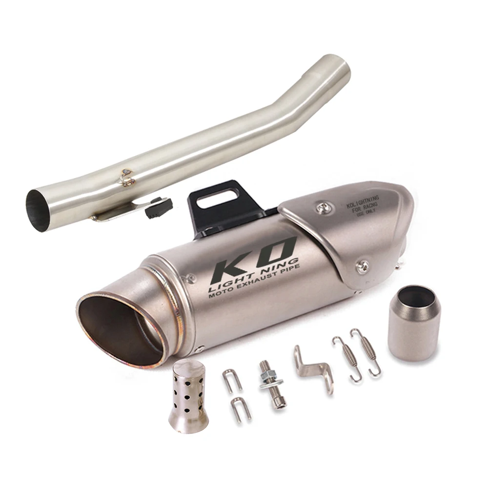 

51MM Motorcycle Exhaust Stainless Steel Middle Link Pipe Espace Moto Muffler Slip On For Suzuki Bandit 600 Bandit 1250 1995-2006