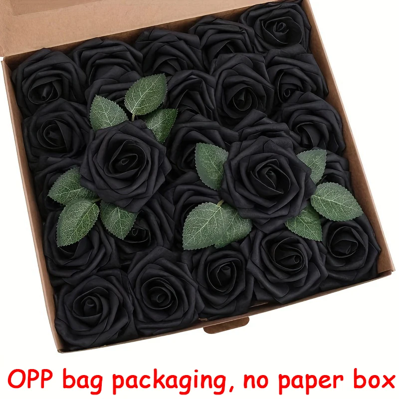 25pcs Artificial Flowers, Fake Flowers Roses W/stem For DIY Wedding Bouquets Centerpieces Arrangements Party Home Decorations image 3