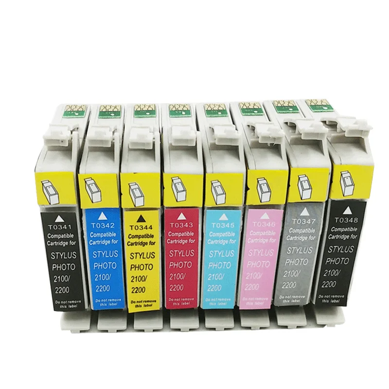 

High Quality High Quality T0341-T0348 ink cartridge for E pson Stylus Photo 2100 2200 Printer a set with chip