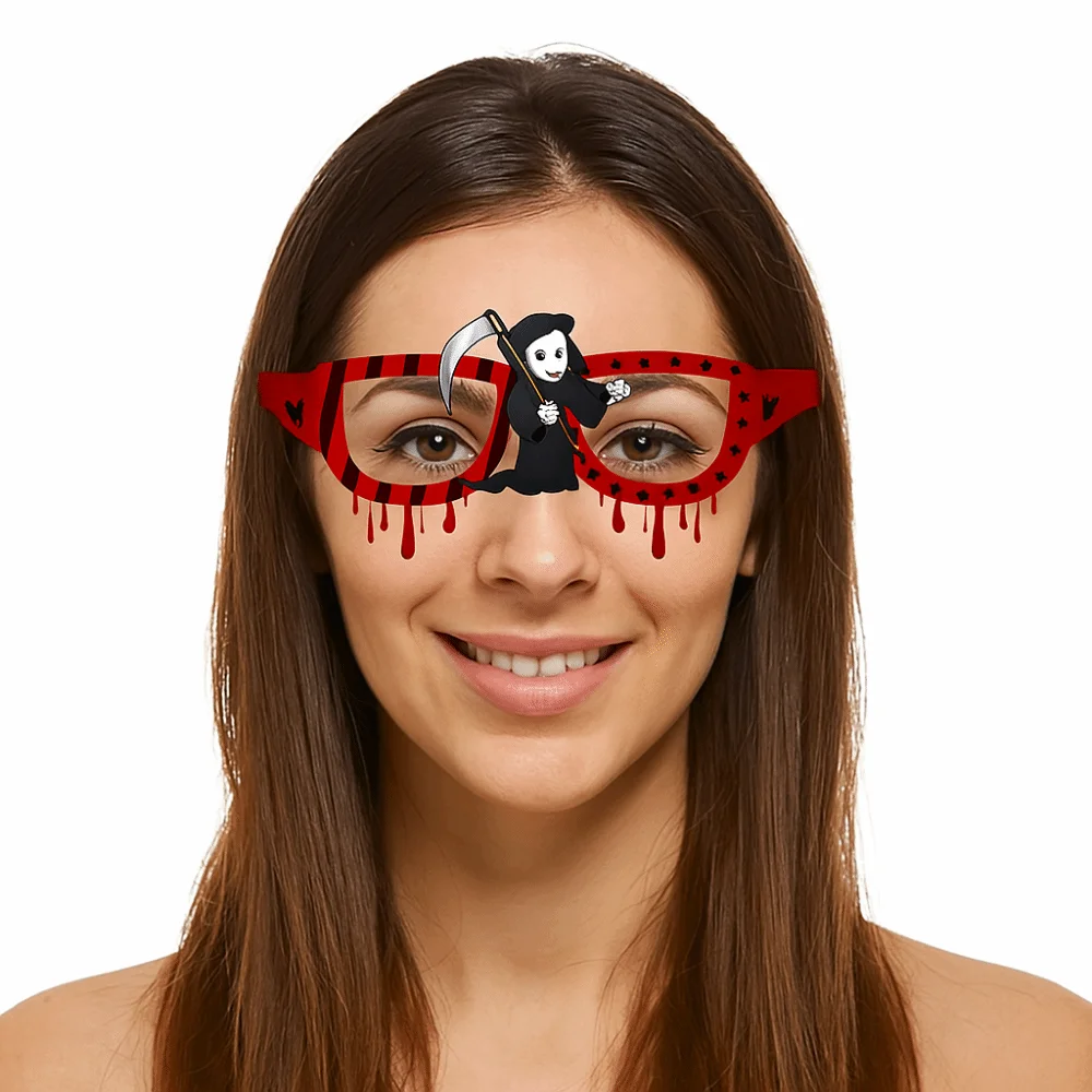 

6 pcs Funny Halloween Paper Glasses Pumpkin Design Spider Design Cosplay Eyeglass Cardboard Festival Costume Party Photo Props