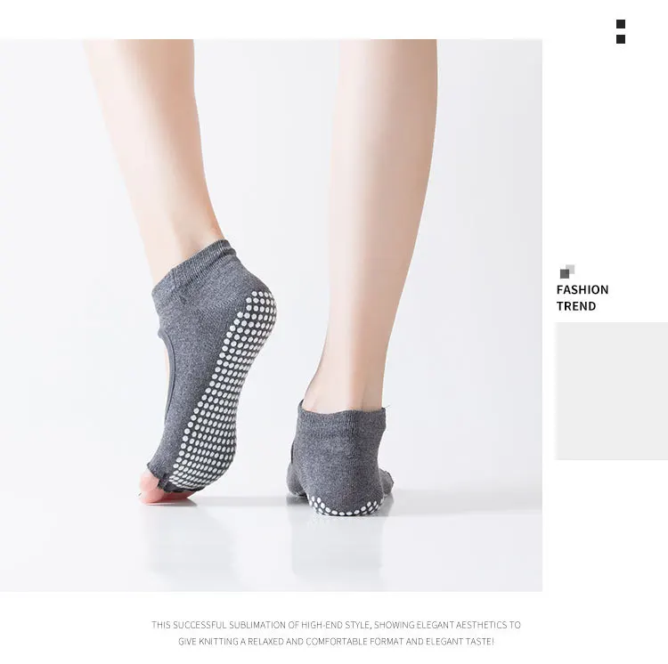 Frauen Fünf Zehen rückenfreie Pilates Socken rutschfeste Fitness Workout Yoga Socken Damen atmungsaktive Sport Ballett Tanz Hausschuhe für Fitnessstudio – Detail 4