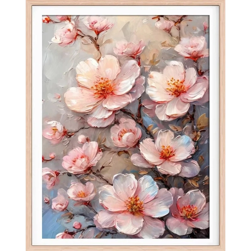5D DIY Diamond Painting Kit Pink Magnolia Flower Still Life Art Full Drill Rhinestone Mosaic Wall Decor Gift for Adult Frameless