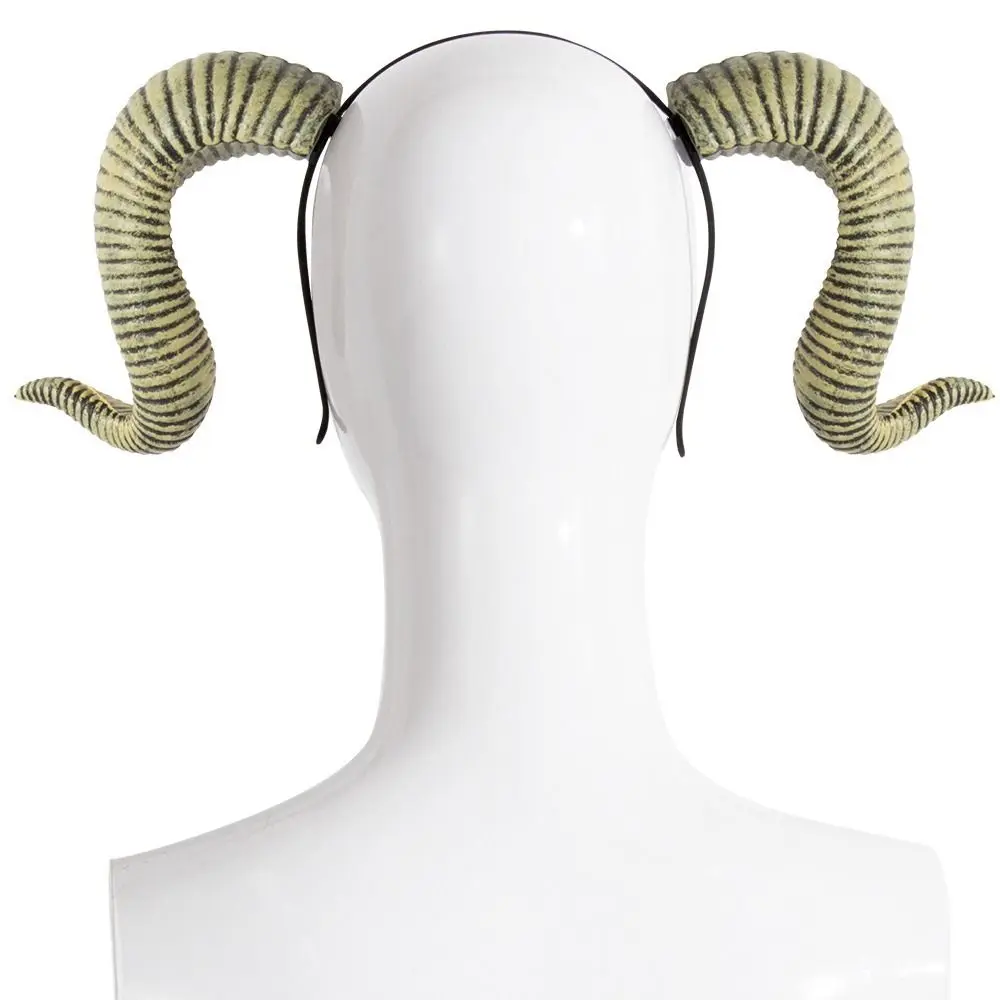 

Realistic Goat Horn Hairhoop Detachable Funny Roleplay Headpiece Beauty Novelty Halloween Headwear Fancy Dress