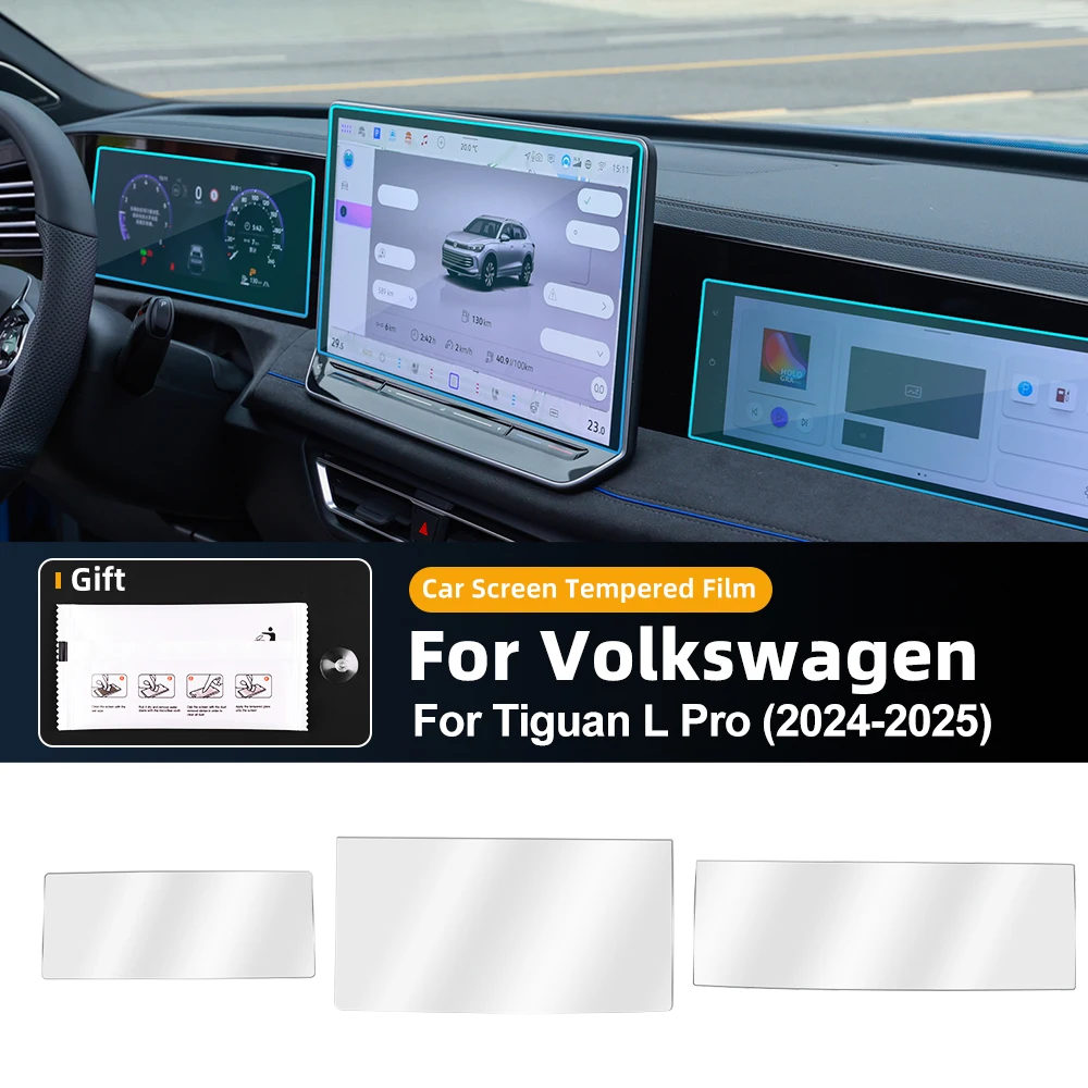 

For Volkswagen Tiguan L Pro 2024 2025 VW Tempered Glass Car Navigation Display GPS Dashboard Instrument Screen Protector Film