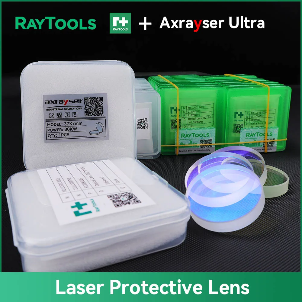 

Axrayser Original Raytools Laser Protective Windows 18x2 27.9x4.1 34x5 37x7 Premium Grade Fused for Raytools BOCHU Laser Cutting