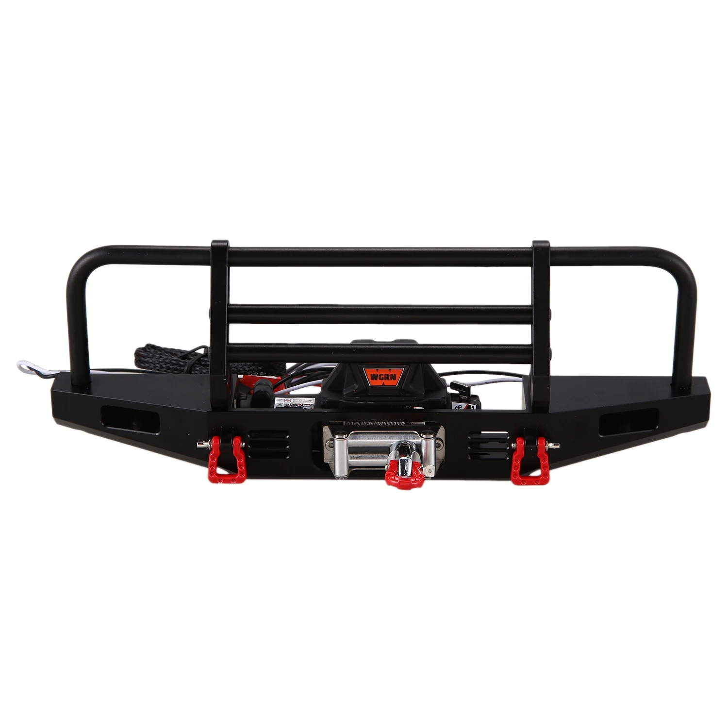 Metal Front Bumper with Winch Remote Controller System for 1/10 RC Crawler Traxxas TRX4 Axial SCX10 & SCX10 II