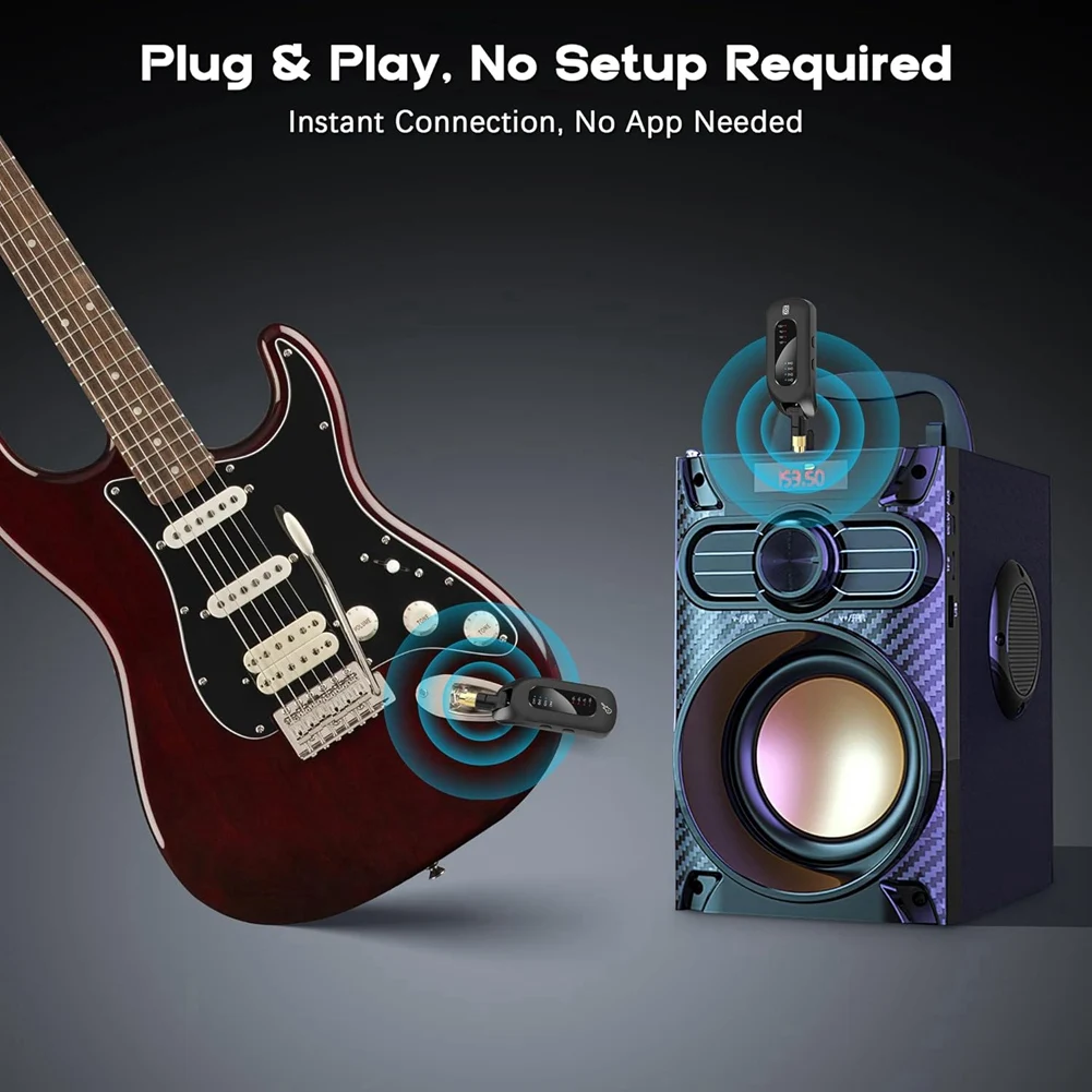 【Последняя ссылка!】5,8 ГГц Беспроводная гитарная аудиосистема Перезаряжаемый передатчик и приемник Электрогитара Бас-запчасти Доступ к гитару