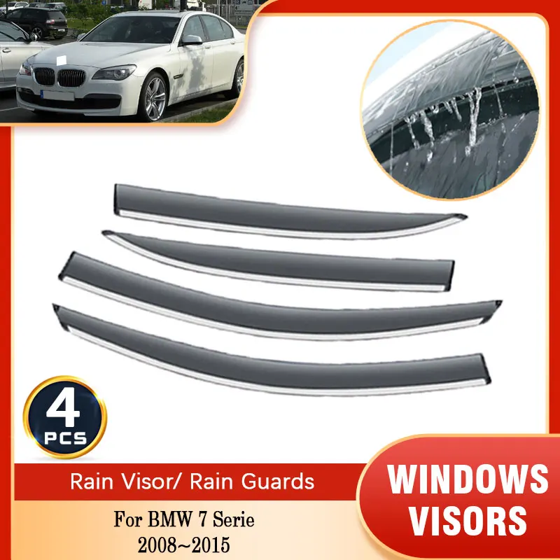 For BMW 7 Serie 2008~2015 Rain Sunshade Window Visor Windshield Deflectors Protective Auto Accessories Vent visor Side Window