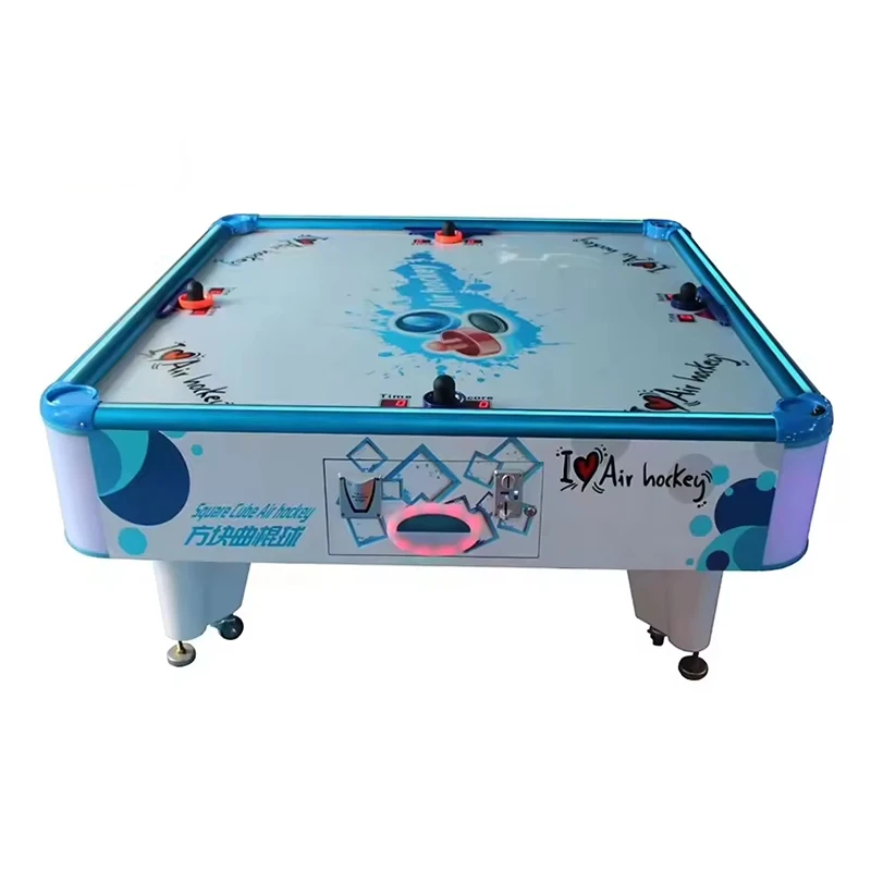 4 Players Square Cube Air Hockey Table Arcade Super Version Screen Coin Operated Kids Hockey Game Machine