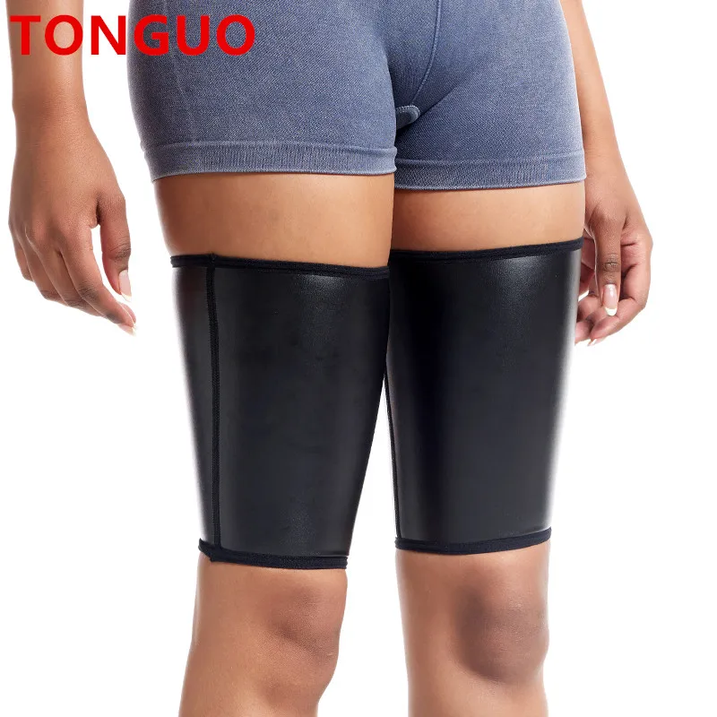 TONGUO Shapwear Set Faux Leather Slim Leg Sleeves Women Body Shaper Thigh and Hamstring Slimmer Enhancer Compression Calf Sleeve