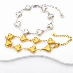 New 316L Stainless Steel Multiple Hearts Brracelet for Women Clavicle Chain Vintage Personality Jewelry Set Gifts