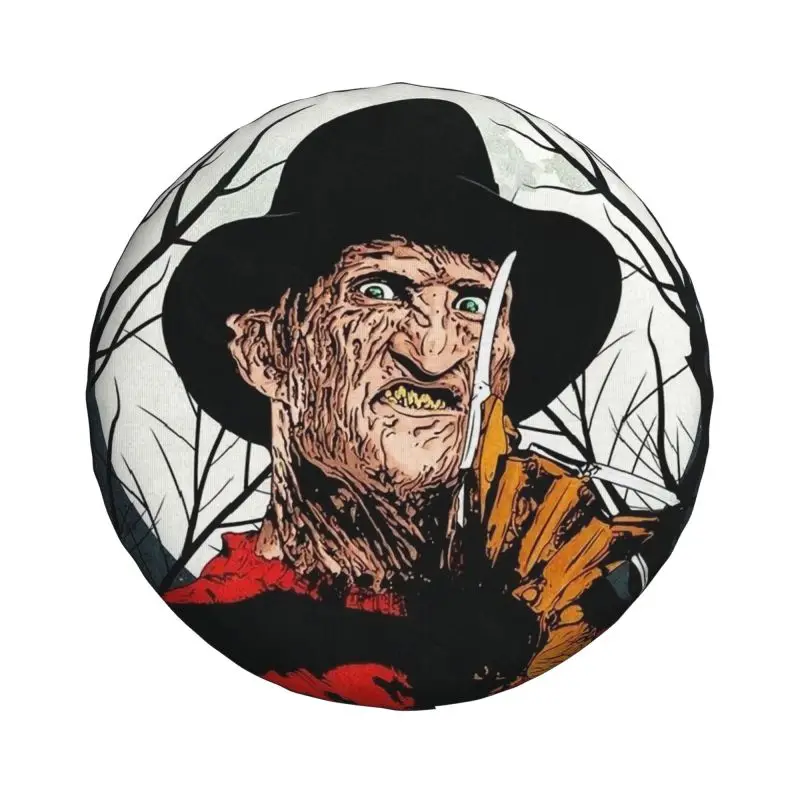 Custom Horror Movie Character Tire Cover 4WD 4x4 Trailer Halloween Film Spare Wheel Protector for Mitsubishi Pajero 14