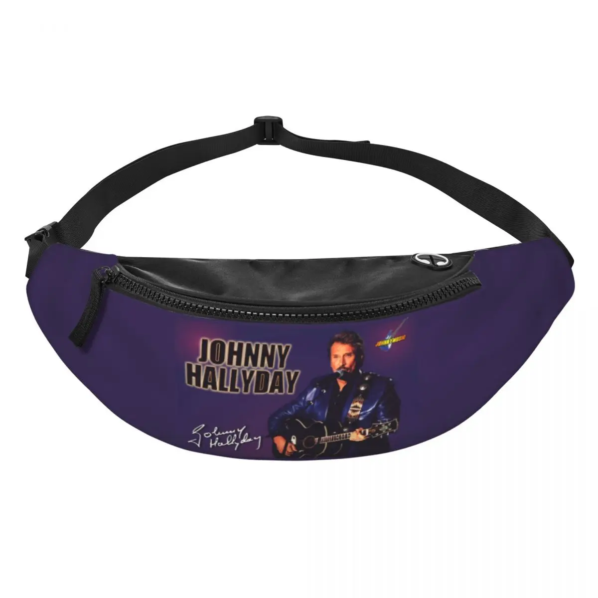 Custom Casual Johnny Hallyday Fanny Pack for Cycling Camping Men Women French Rock Singer Crossbody Waist Bag Phone Money Pouch