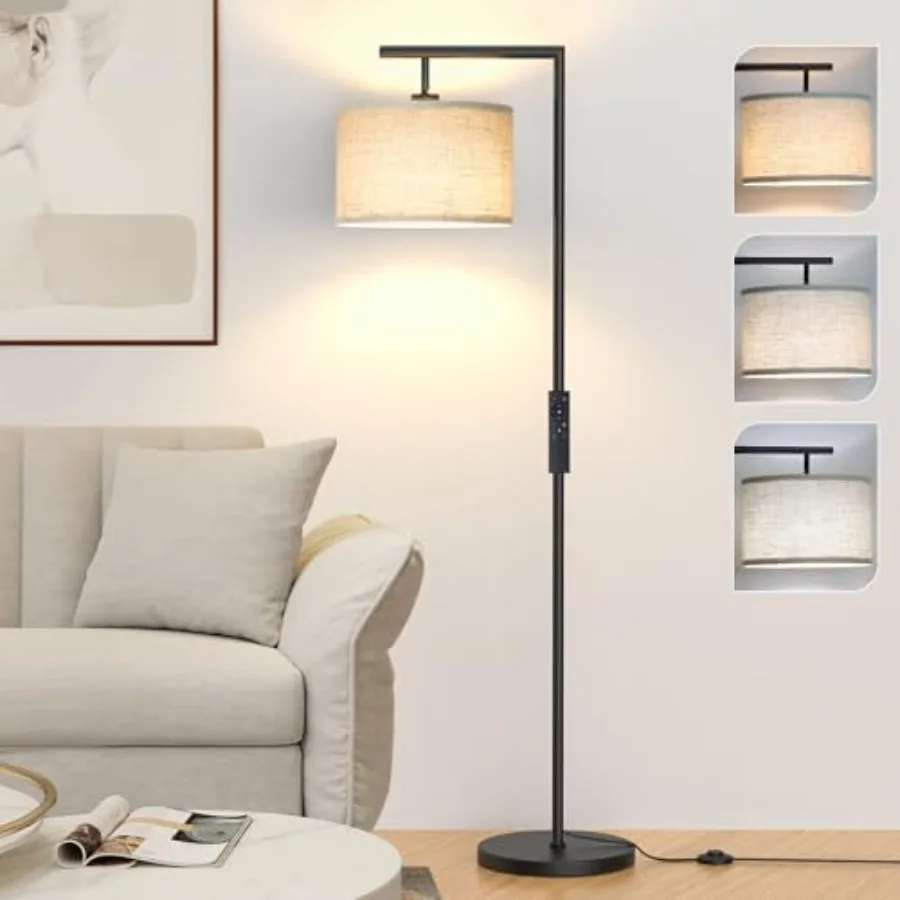

Floor Lamps with Remote Control and Stepless Dimmable Color Temperature and Brightness Standing Lamp with Adjustable Beige Line